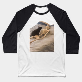 Skeleton Cat Baseball T-Shirt